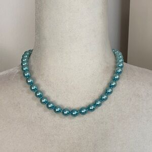 Tiffany Blue Teal Freshwater Cultured Pearl Necklace & Bracelet Set Anniversary